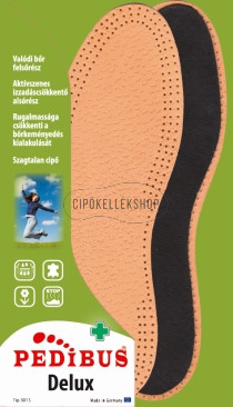 Pedibus Delux talpbetét – valódi bőr felsőrész, aktívszenes latex alsóréteg, izzadásgátló védelemmel