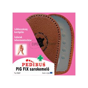 Pedibus Pig Fix sarokemelő párna latex habból és sertésbőr felsőrésszel, ízületkímélő, öntapadós saroktámogatás.
