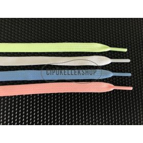 Fluoreszkáló lapos cipőfűző – sárga, zöld, rózsaszín, kék – 120 cm