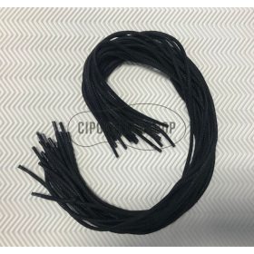 Viaszolt vastag fekete cipőfűző – 4 mm-es gömbölyű fűző elegáns cipőkhöz