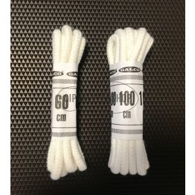 Vastag, gömbölyű fehér pamut cipőfűző különböző méretekben (60-140 cm)