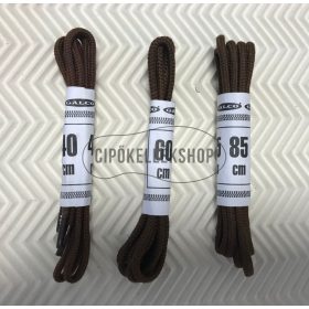 Vékony, gömbölyű sötétbarna pamut cipőfűző különböző hosszúságokban