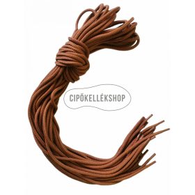 Vastag gömbölyű pamut cipőfűző konyak színben – 4 mm, 85–140 cm