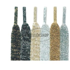 Lurex cipőfűzők 120 cm hosszban – arany, ezüst és kombinált árnyalatokban