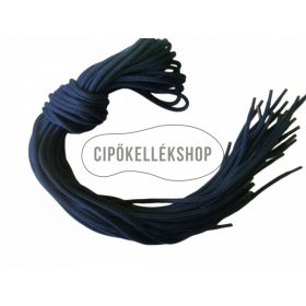 Sötétkék pamut cipőfűző, vastag és gömbölyű kivitelben, többféle hosszúságban