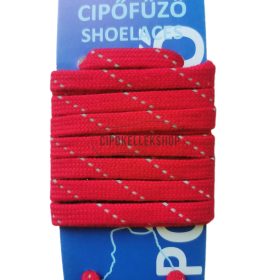Prémium fényvisszaverős piros cipőfűző – 120 cm hosszú, sportcipőhöz