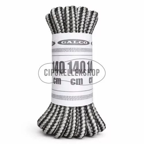 Vastag gömbölyű cipőfűző világosszürke-fekete 4 mm