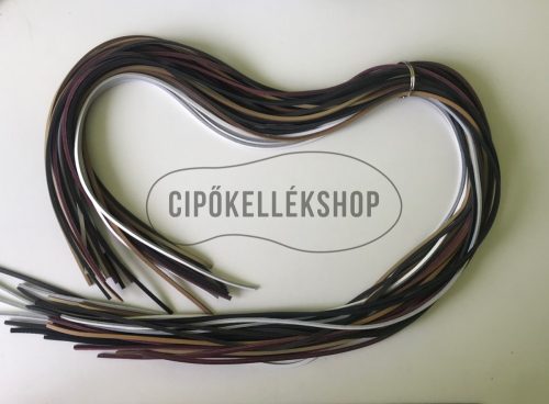 Prémium vastag bőr cipőfűzők különböző színekben – fekete, barna, bézs, bordó, konyak, sötétkék, fehér – 115 cm hosszúságban