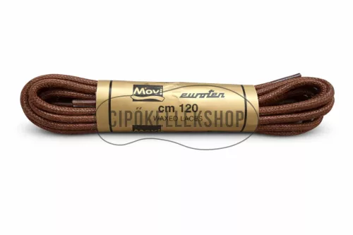 Movi viaszos, vastag kerek cipőfűző 120 cm – konyak, 3,5 mm