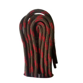 Movi trekking pamut cipőfűző – zöld-piros (T2), kör profilú, 6 mm vastag