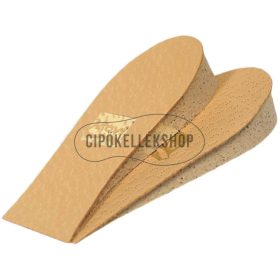 Movi parafa jellegű sarokemelő betét bőr borítással, 1, 1,5 és 2 cm-es magasságban.