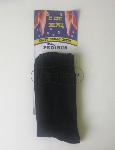 Ezüstszálas egészségügyi zokni gombásodás ellen, szorításmentes gumival